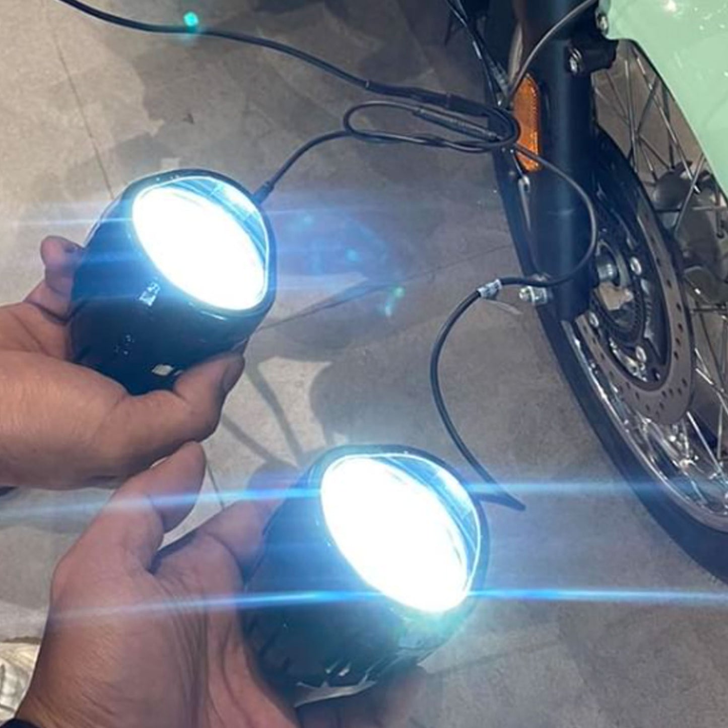 Genuine Royal Enfield Shotgun 650 LED Fog Light Pair Black KXA00075