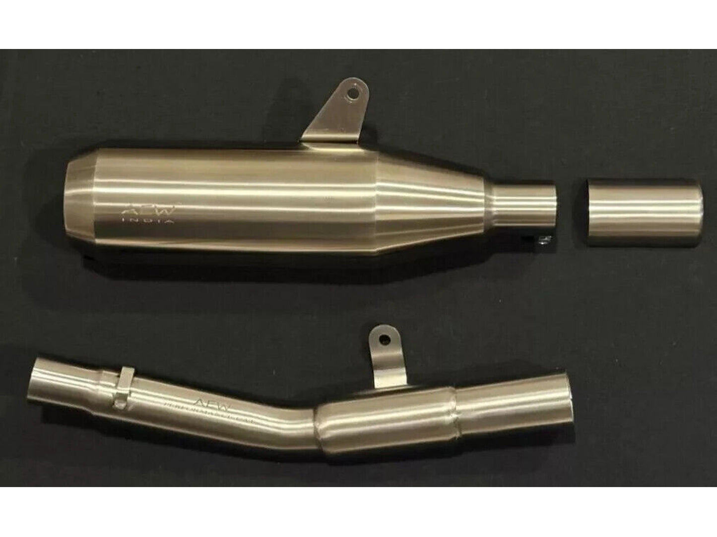 Fit For Royal Enfield Bear 650 AEW Exhaust Silencer Silver With Mid Pipe & Cat