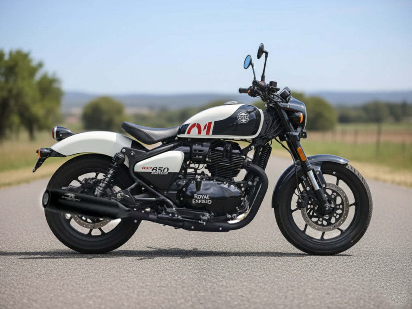 For Royal Enfield Shotgun 650 Red Rooster Astral Black Exhaust Silencer