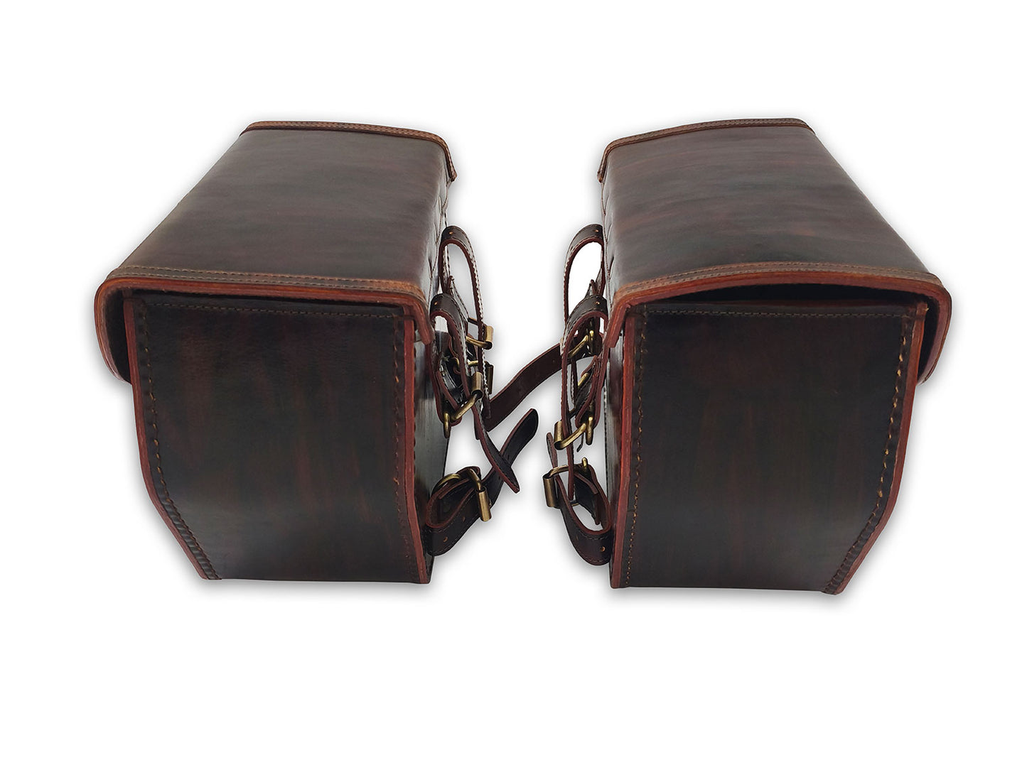Fit For Royal Enfield Shotgun & Super Meteor 650 Antique Brown Saddle Bags Pair