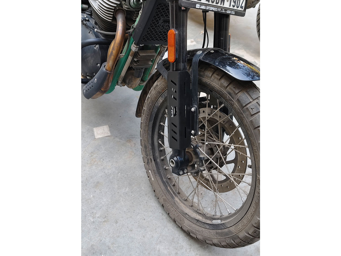 For Royal Enfield Bear 650 Stainless Steel Front Fork Protectors Black
