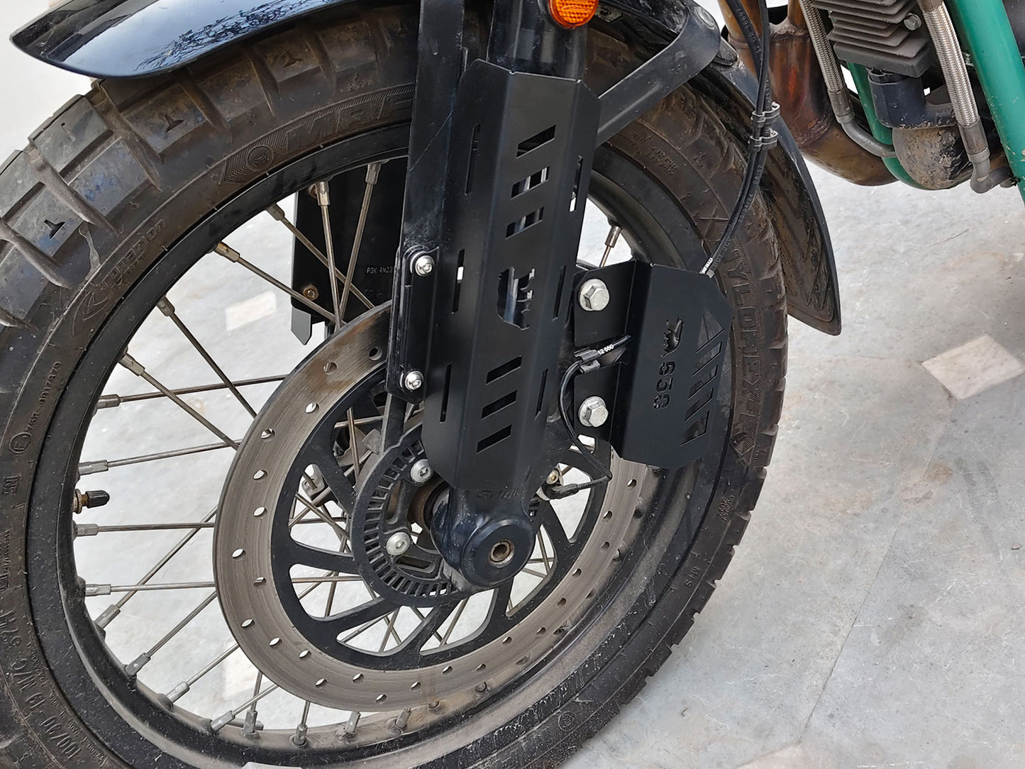 For Royal Enfield Bear 650 Stainless Steel Front Brake Caliper Guard Black