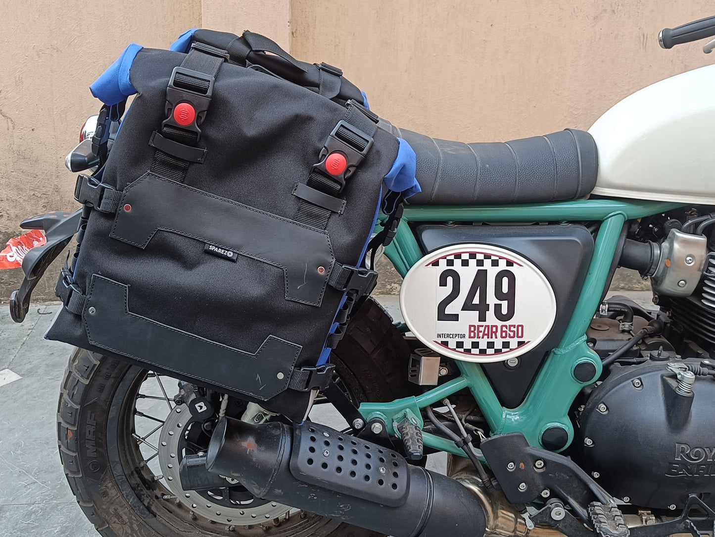 For Royal Enfield Bear 650 Canvas Pannier Bags With Saddle Stays D11