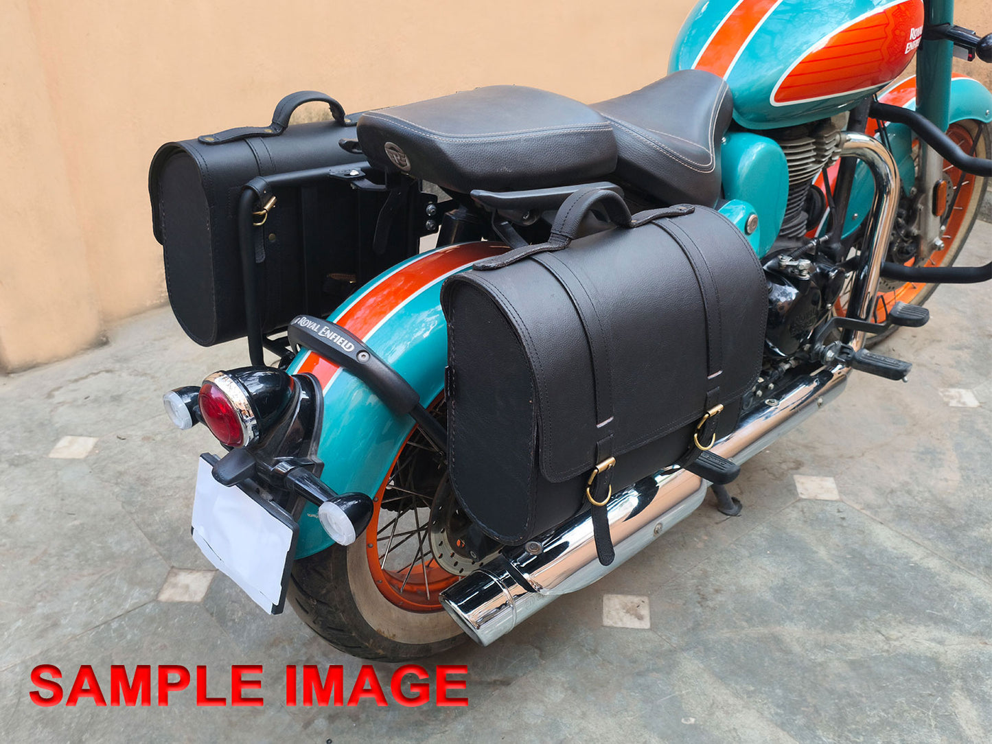 For Royal Enfield Goan Classic 350 Genuine Leather Pannier Bags & Mounting D20