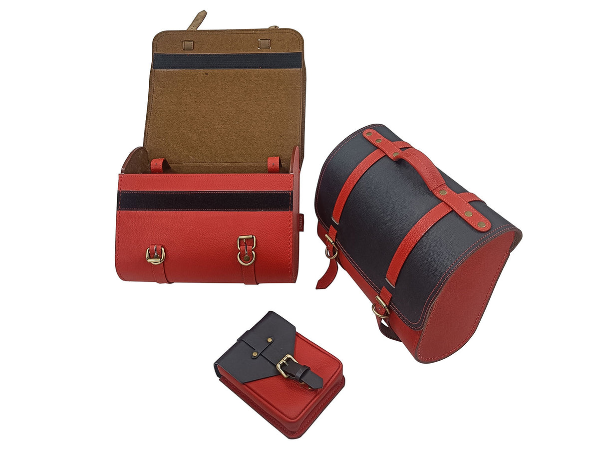 For Royal Enfield Classic Reborn 350 Genuine Leather Pannier Bags And Tank Pouch D1
