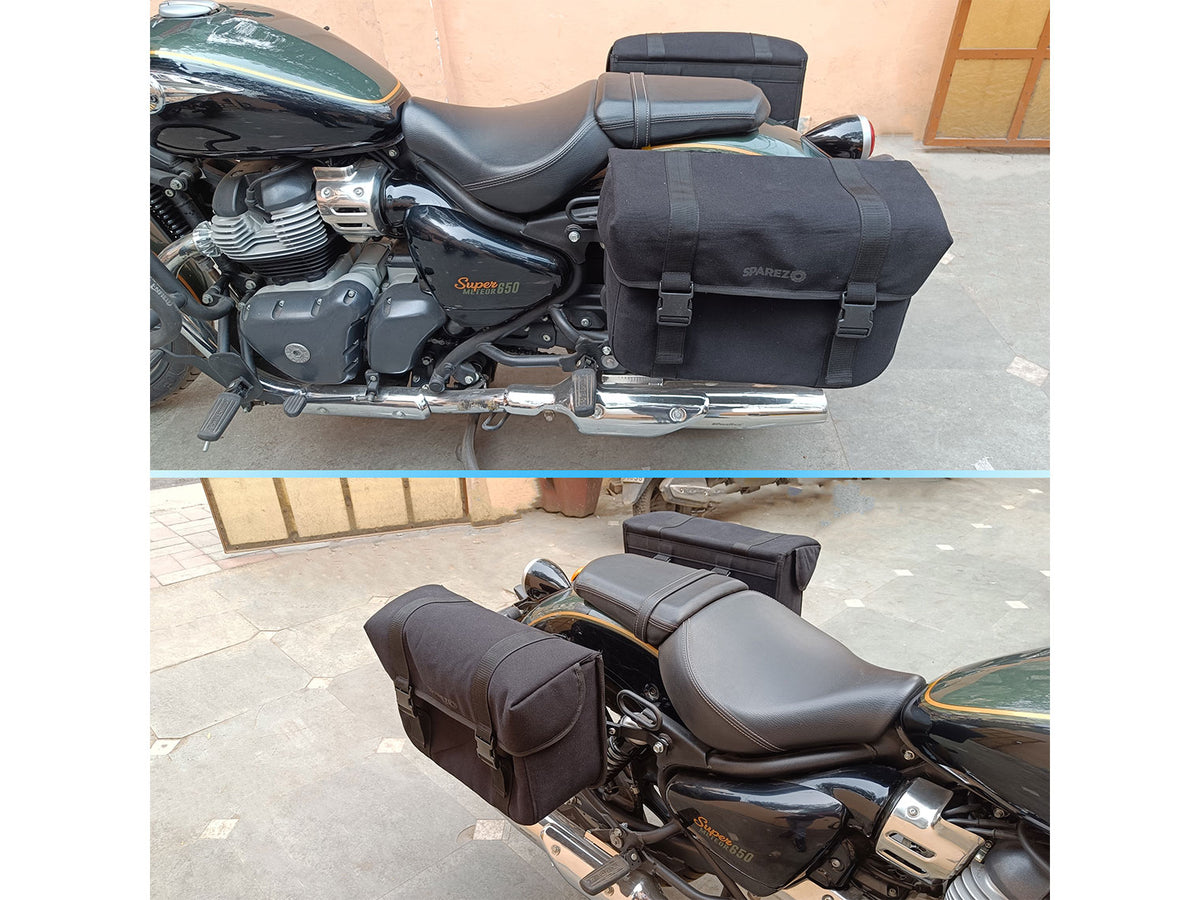 For Royal Enfield Classic Reborn 350 Canvas Pannier Bags And Mounting D14