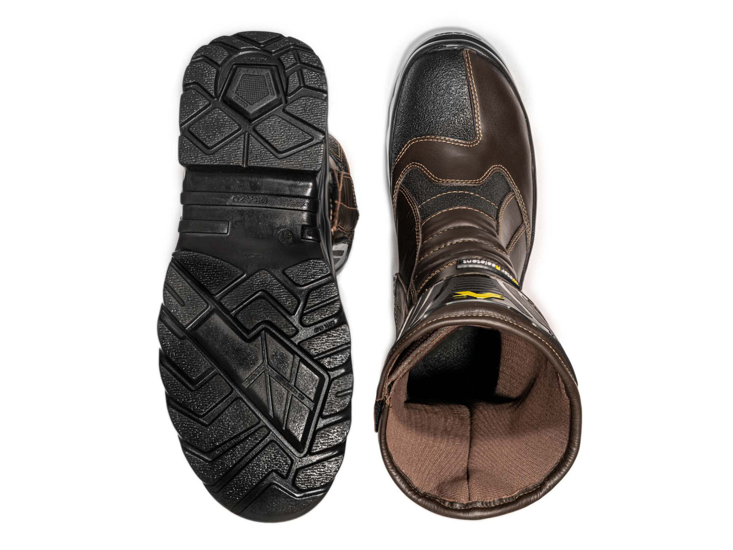 For Royal Enfield Genuine Orazo IBIS Sport Riding Motorcycle Leather Boots Cocoa