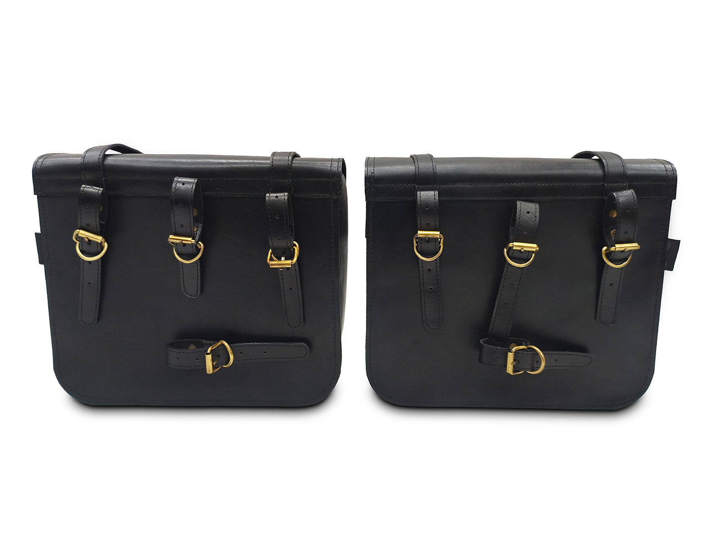 For Royal Enfield Hunter 350 Leather Pannier Bags Black D1