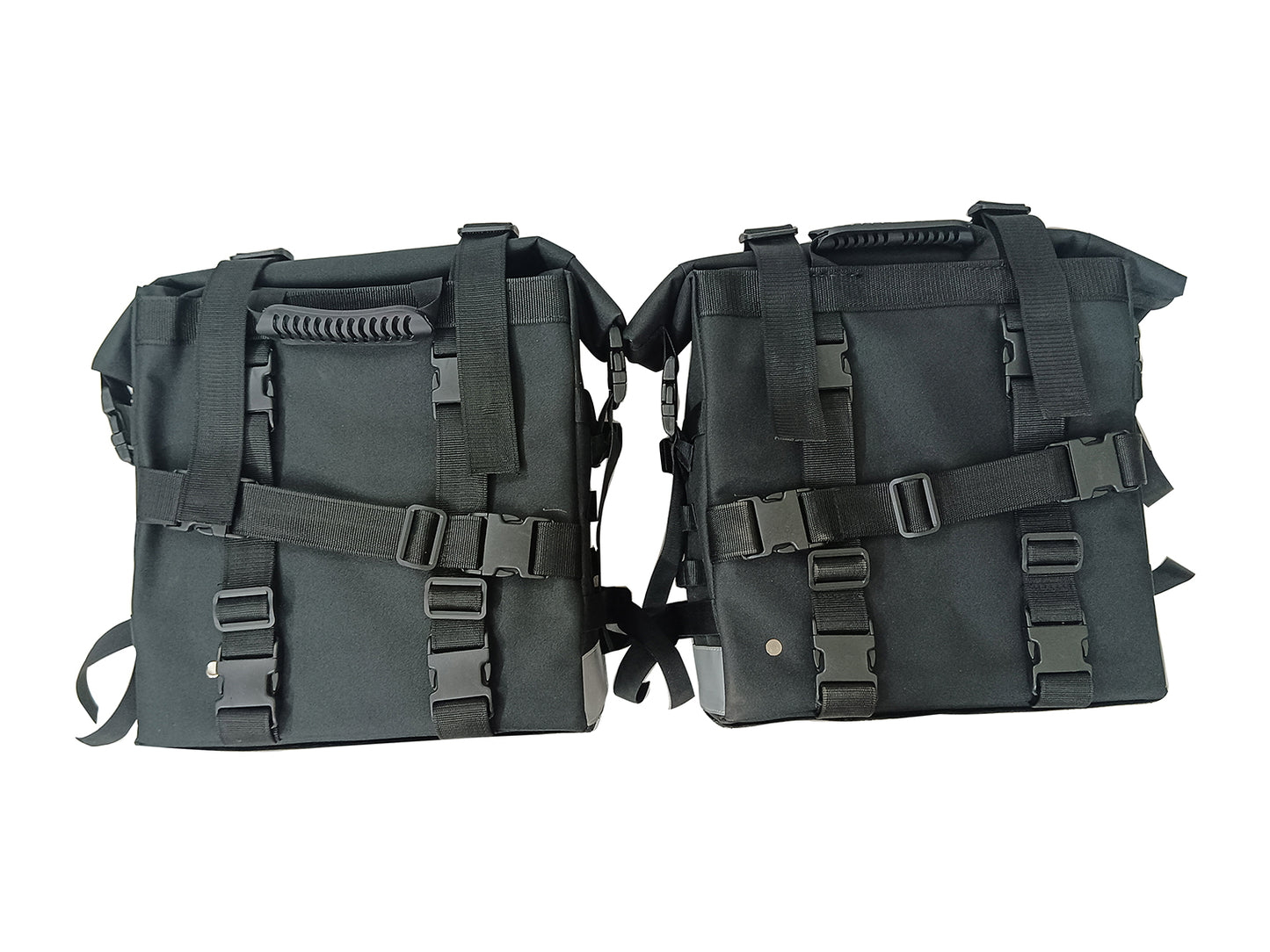 For Royal Enfield Hunter 350 Canvas Pannier Bags Pair Black D20