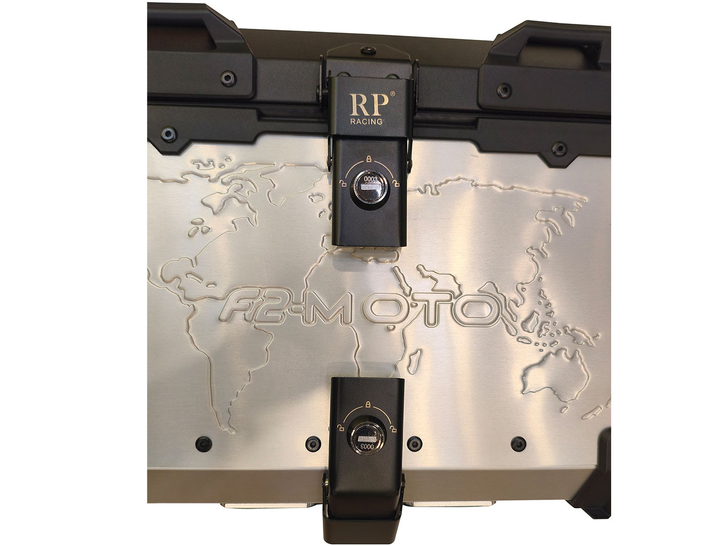 For Royal Enfield Scram 411 Aluminum Pannier Top Box Black & Silver D1
