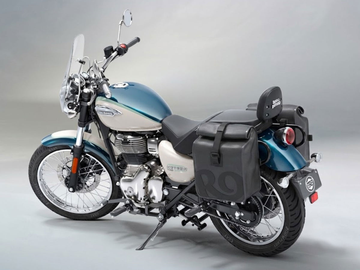 Genuine Royal Enfield Meteor 350 Pannier Rails & Modern Soft Panniers