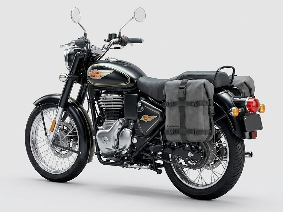 Genuine Royal Enfield New Bullet 350 Pannier Rails & Adventure Soft Panniers