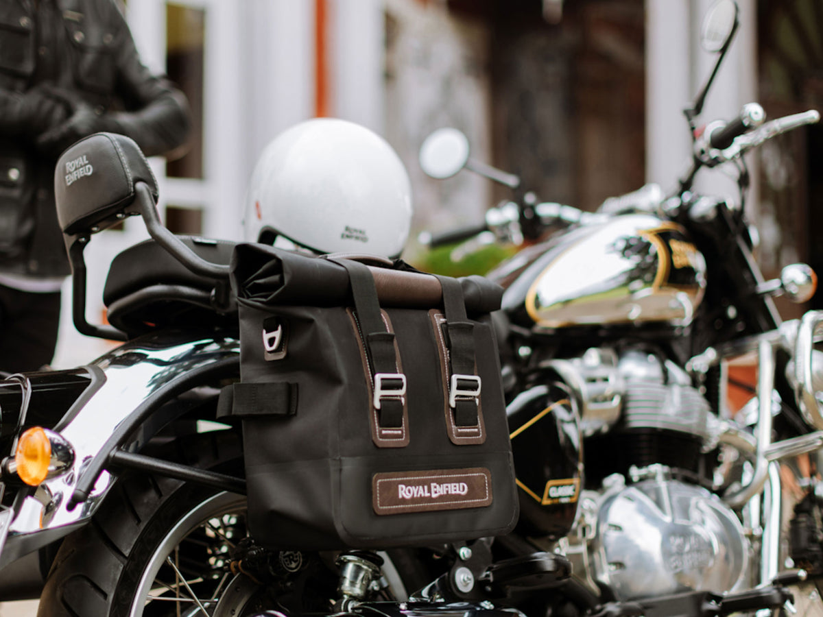 Genuine Royal Enfield Classic 650 Soft Pannier Rails & Classic Soft Panniers
