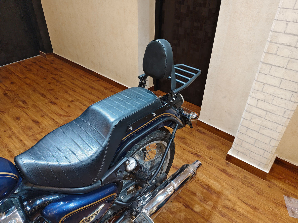 For Royal Enfield Bullet 650 Rear Backrest & Luggage Rack Black
