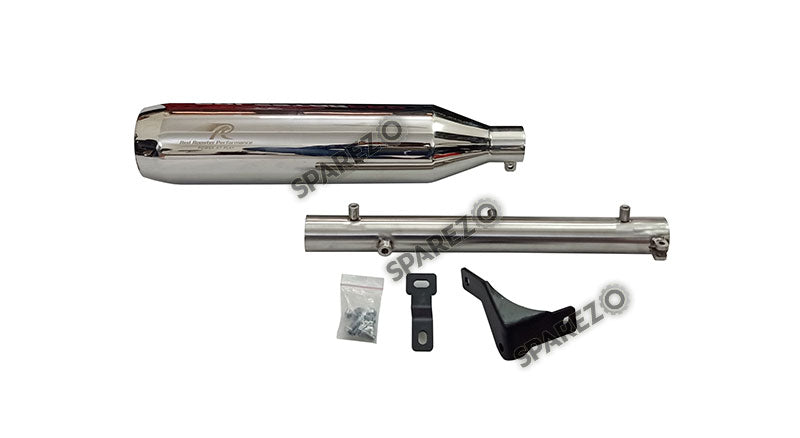 Red Rooster Performance Exhaust Silencer Chrome For Royal Enfield Meteor 350