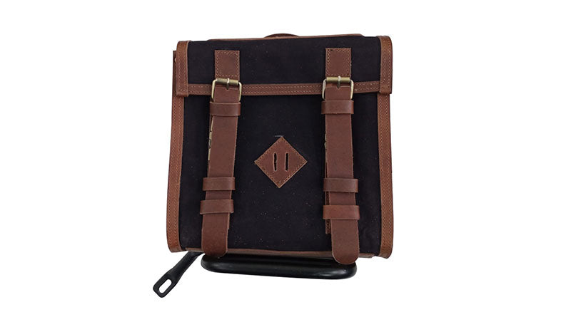 Royal Enfield New Classic Reborn 350 Canvas and Leather Bags With Mounting Pair