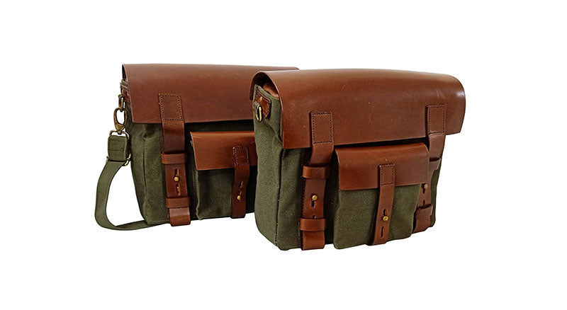 Royal Enfield Hunter 350 LH RH Pannier Luggage Bags Olive And Mounting 2022-23