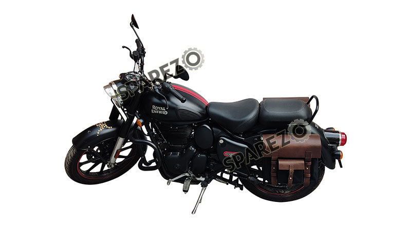 Royal Enfield New Classic Reborn 350 Black Color Bags With Mounting Pair
