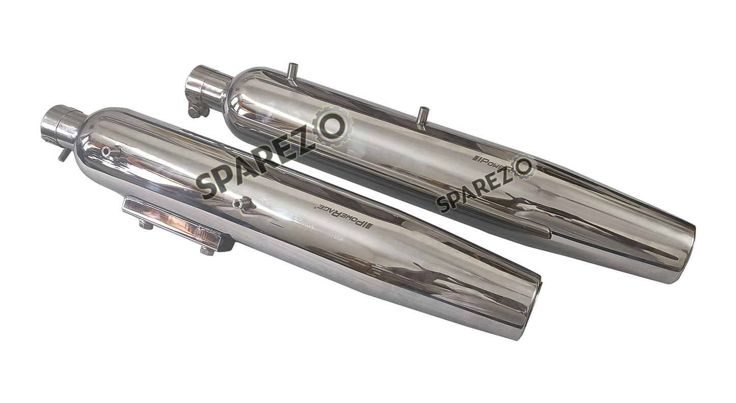 Royal Enfield Super Meteor 650 Powerage Polished Exhaust Silencer LH and RH Pair