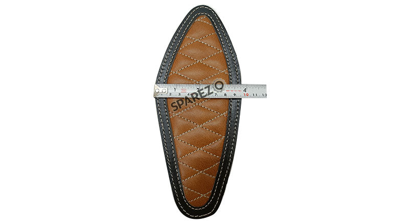 Royal Enfield Hunter 350 Genuine Leather Diamond Design Tank Pad Brown D1