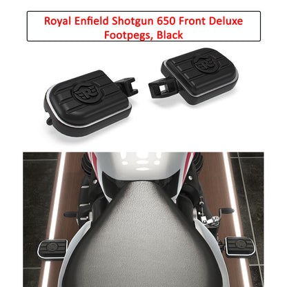 Genuine Royal Enfield Shotgun 650 Front Rider Deluxe Footpegs, Black KXA00331