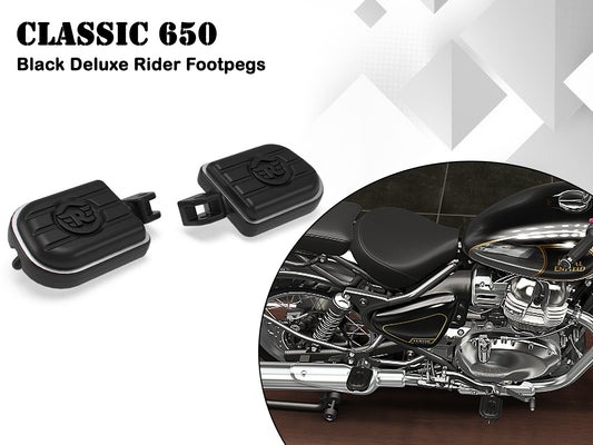 Genuine Royal Enfield Classic 650 Deluxe Pillion Footpegs Black KXA00250