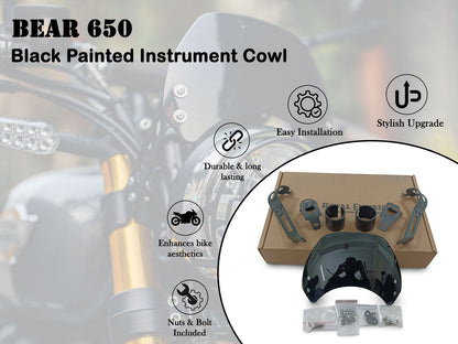 Genuine Royal Enfield Bear 650 Instrument Cowl, Black Painted 1990530