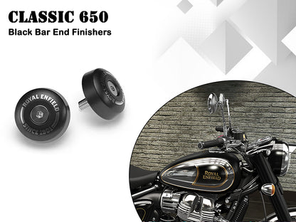 Genuine Royal Enfield Classic 650 Bar End Finisher Kit Black KXA00271