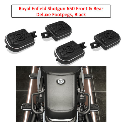 Genuine Royal Enfield shotgun 650 Front & Rear Deluxe Footpegs Black