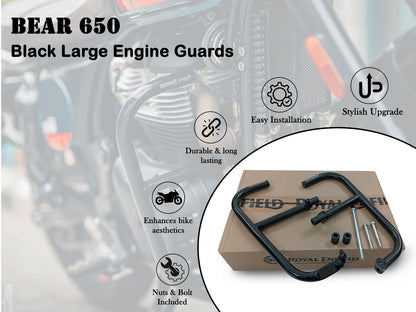 Genuine Royal Enfield Bear 650 Stainless Steel Large Engine Guard Black 1990506