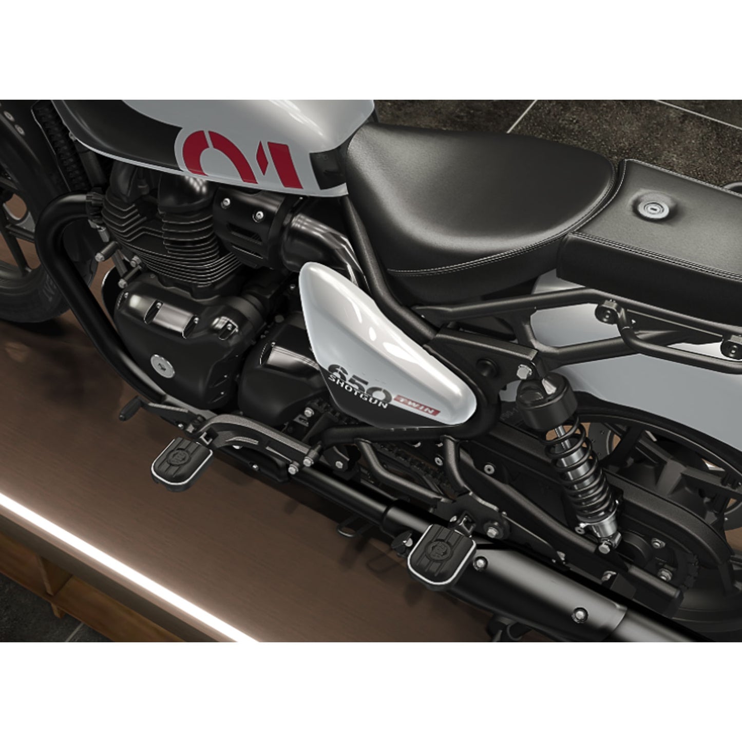 Genuine Royal Enfield shotgun 650 Front & Rear Deluxe Footpegs Black
