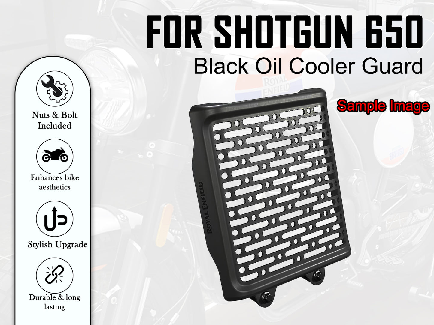 Genuine Royal Enfield Shotgun 650 Black Oil Cooler Guard 1990558