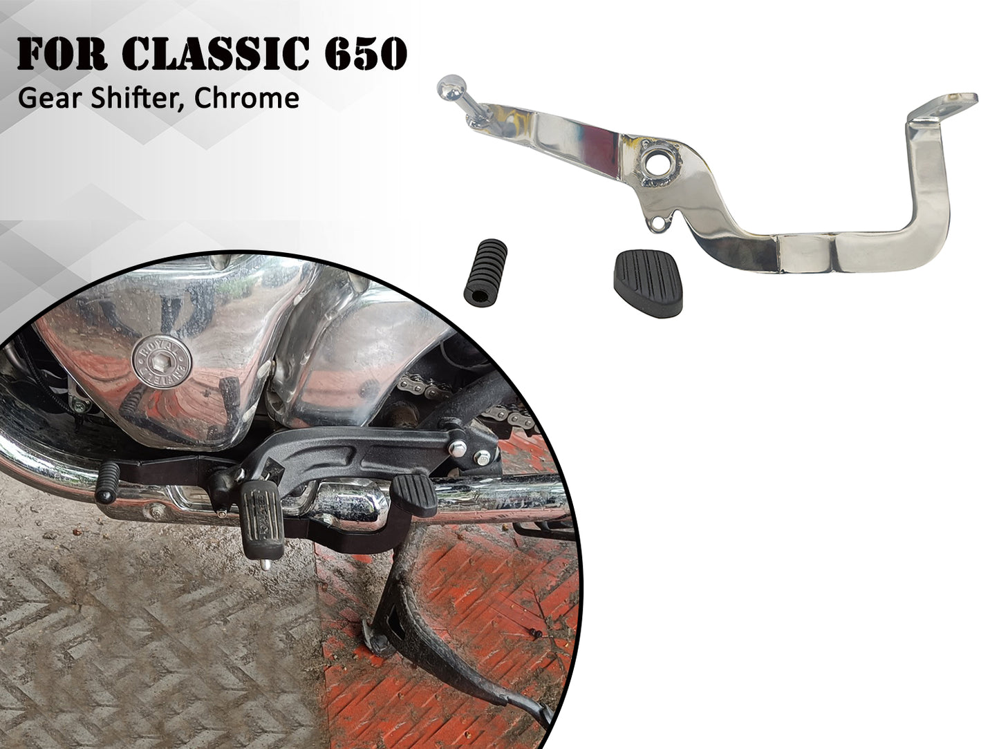 For Royal Enfield Classic 650 Gear Shifter Pedal With Rubber Chrome