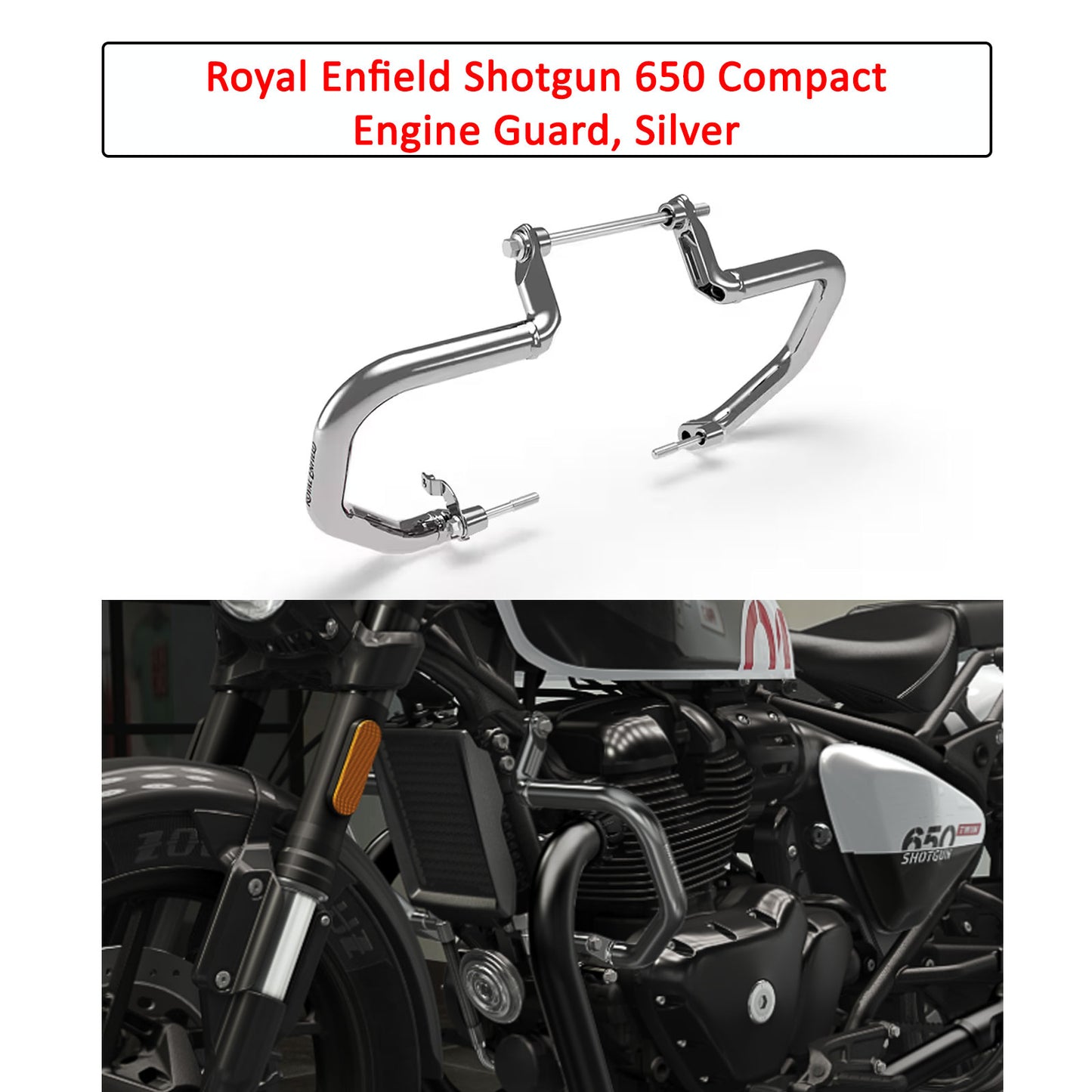 Genuine Royal Enfield Shotgun 650 Compact Engine Guard, Silver KXA00203
