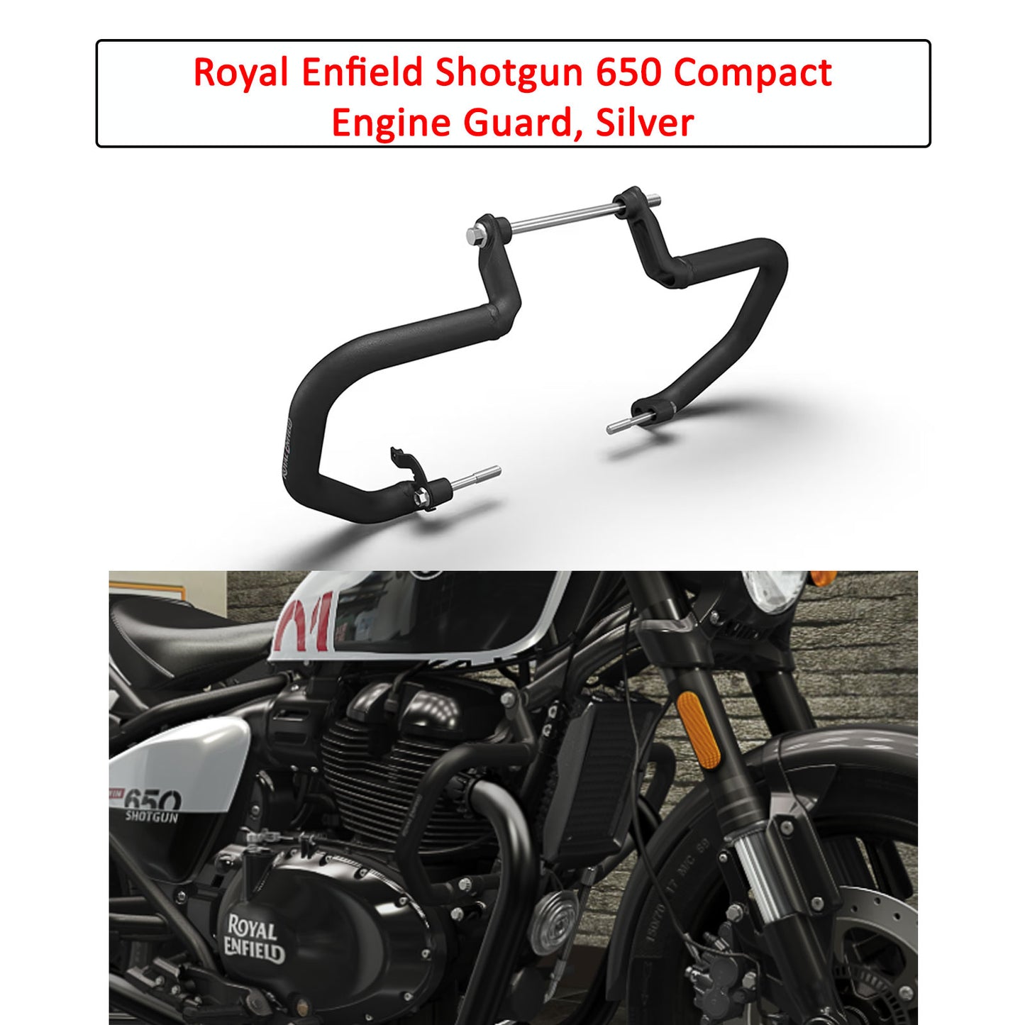 Genuine Royal Enfield Shotgun 650 Compact Engine Guard, Black KXA00202