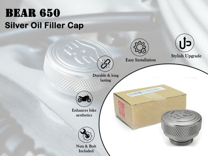 Genuine Royal Enfield Bear 650 Aluminum Oil Filler Cap Silver 1990236