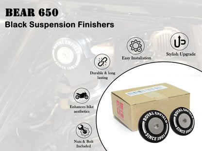 Genuine Royal Enfield Bear 650 Aluminum Suspension Finishers Black 1990445