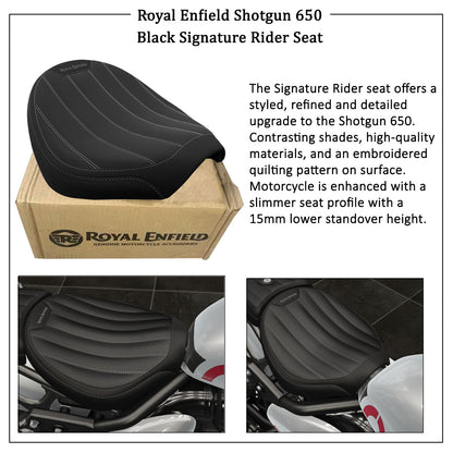 Genuine Royal Enfield Shotgun 650 Black Signature Rider Seat KXA00241