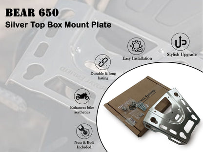 Genuine Royal Enfield Bear 650 Stainless Steel Top Box Mount Plate Silver 1990537
