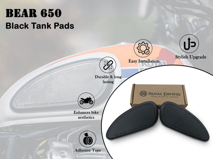 Genuine Royal Enfield Bear 650 Tank Knee Pads, Black 1990535