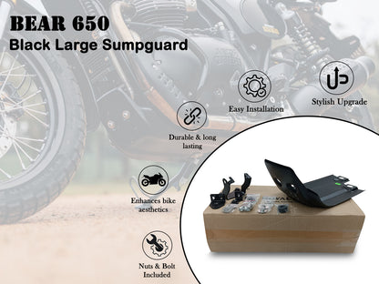 Genuine Royal Enfield Bear 650 Aluminum Large Sumpguard, Black 1990555