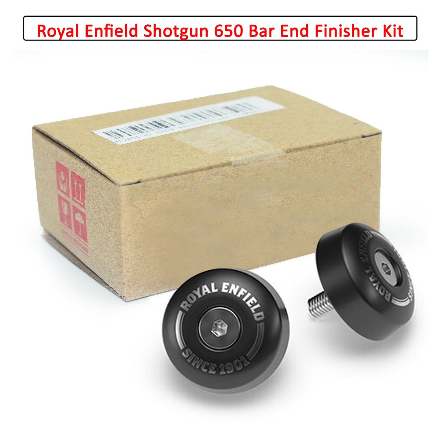 Genuine Royal Enfield Shotgun 650 Bar End finisher Kit Black KXA00271