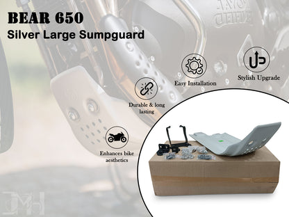 Genuine Royal Enfield Bear 650 Aluminum Large Sumpguard Silver 1990552