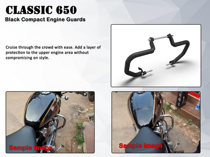 Genuine Royal Enfield Classic 650 Compact Engine Guard, Black KXA00342