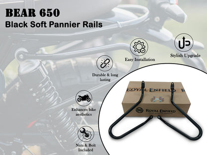 Genuine Royal Enfield Bear 650 Soft Pannier Rails, Black 1990524