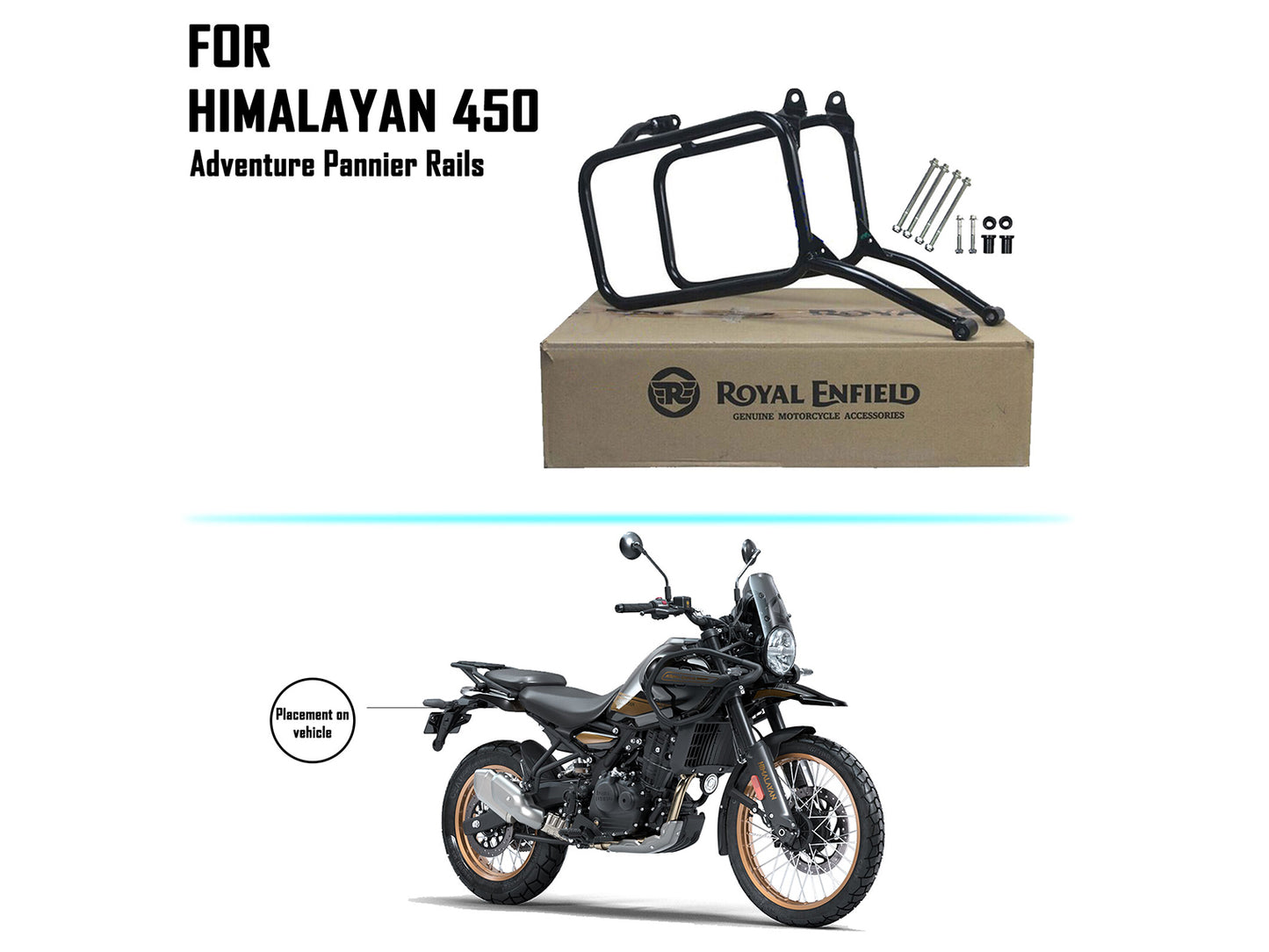 Genuine Royal Enfield Himalayan 450 Adventure Pannier Rails Black KXA00432