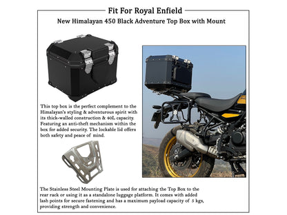Genuine Royal Enfield Himalayan 450 Aluminim Top Box With Mount Black