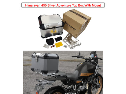 Genuine Royal Enfield Himalayan 450 Aluminim Top Box With Mount Silver