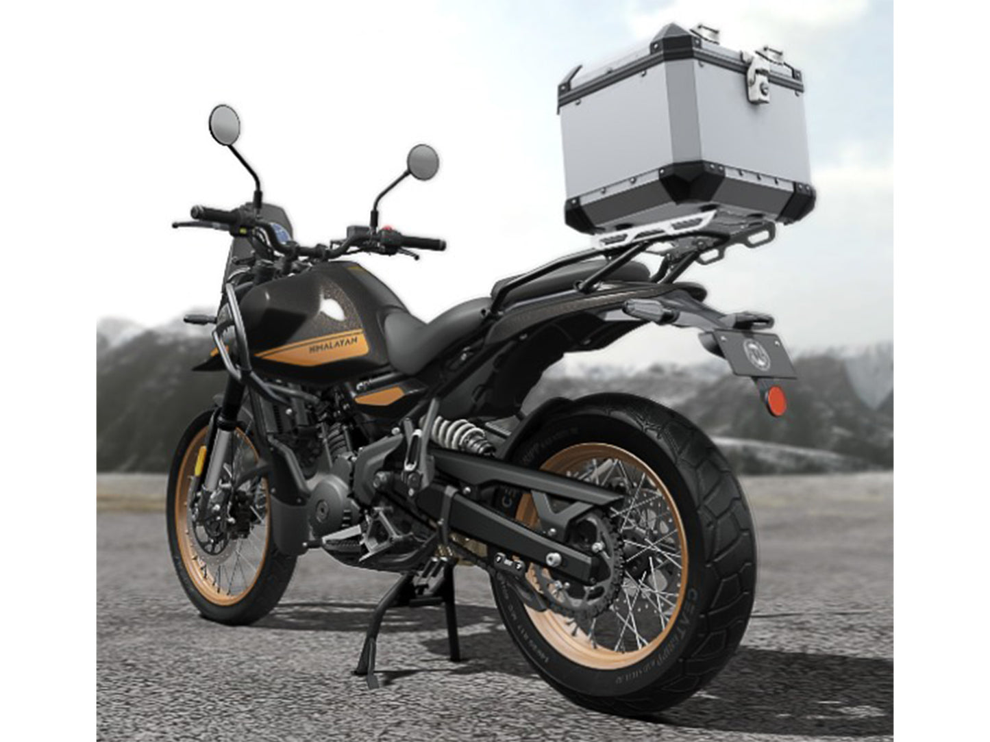 Genuine Royal Enfield Himalayan 450 Aluminim Top Box With Mount Silver