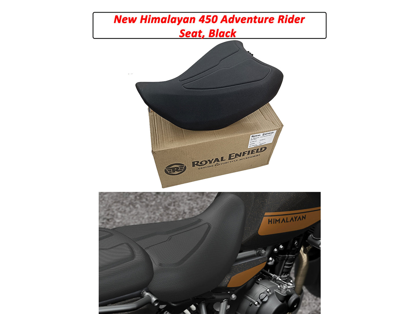 Genuine Royal Enfield Himalayan 450 Front Rider Touring Seat Black KXA00427